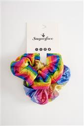 ΣΕΤ 2 ΛΑΣΤΙΧΑΚΙΑ ΜΑΛΛΙΩΝ SCRUNCHIES ΣΕ ΓΥΑΛΙΣΤΕΡΗ ΥΦΗ SUGARFREE