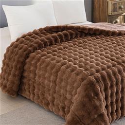 ΚΟΥΒΕΡΤΟΠΑΠΛΩΜΑ KING SIZE 240X250 RABBIT MOCHA (240X250) SUNSHINE