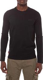 D1 OVIN ESSENTIAL LOGO LONG SLEEVE TOP M6010857A-02A ΜΑΥΡΟ SUPERDRY από το ZAKCRET SPORTS