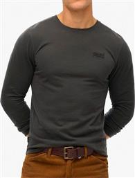 D1 OVIN ESSENTIAL LOGO LONG SLEEVE TOP M6010857A-AFB ΜΑΥΡΟ SUPERDRY από το ZAKCRET SPORTS