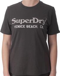 D1 OVIN METALLIC VENUE RELAXED TEE W1011403A-PKT ΑΝΘΡΑΚΙ SUPERDRY