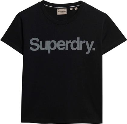 D1 SDCD CORE LOGO CITY FITTED TEE W1011432A-02A ΜΑΥΡΟ SUPERDRY