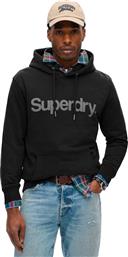 D1 SDCD CORE LOGO CITY LOOSE HOOD W2012169A-02A ΜΑΥΡΟ SUPERDRY