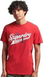 D2 OVIN VINTAGE SCRIPTED COLLEGE TEE M1011474A-NSR ΚΟΚΚΙΝΟ SUPERDRY