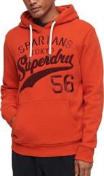HOODIE OVIN ATHLETIC SCRIPT GRAPHIC M2013154A 8UX ΠΟΡΤΟΚΑΛΙ SUPERDRY
