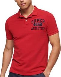 T-SHIRT POLO APPLIQUE CLASSIC FIT M1110349A OII ΣΚΟΥΡΟ ΚΟΚΚΙΝΟ SUPERDRY