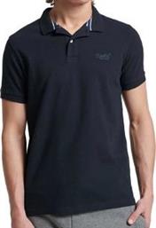 T-SHIRT POLO OVIN CLASSIC PIQUE M1110343A ΣΚΟΥΡΟ ΜΠΛΕ SUPERDRY