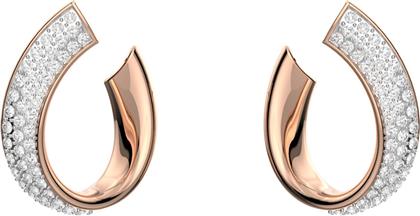 EXIST HOOP EARRINGS SMALL, WHITE, GOLD-TONE PLATED - 5636448 - ΡΟΖ SWAROVSKI