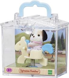 : BABY CARRY CASE (BEAGLE DOG ON PONY RIDE) (4391R1) SYLVANIAN FAMILIES