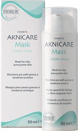 AKNICARE HIDDEN MASK ΜΑΣΚΑ ΠΡΟΣΩΠΟΥ ΓΙΑ ΛΙΠΑΡΟ ΔΕΡΜΑ ΜΕ ΤΑΣΗ ΑΚΜΗΣ ΜΕ ΑΝΤΛΙΑ 50ML SYNCHROLINE
