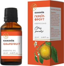 KANAVOS GRAPEFRUIT ESSENTIAL OIL ΑΙΘΕΡΙΟ ΕΛΑΙΟ ΓΙΑ ΦΥΣΙΚΟ ΑΡΩΜΑΤΙΣΜΟ ΤΟΥ ΧΩΡΟΥ, ΚΑΤΑΛΛΗΛΟ ΓΙΑ ΕΙΣΠΝΟΕΣ ΠΟΥ ΠΡΟΣΦΕΡΕΙ ΧΑΛΑΡΩΣΗ & ΕΥΕΞΙΑ 20ML - ΓΚΡΕΙΠΦΡΟΥΤ SYNDESMOS GROUP