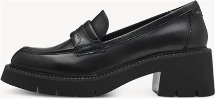 ΓΥΝΑΙΚΕΙΑ ΔΕΡΜΑΤΙΝΑ LOAFERS ΜΟΝΟΧΡΩΜΑ - 1-24727-43 ΜΑΥΡΟ TAMARIS