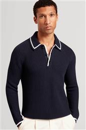 ΑΝΔΡΙΚΗ ΠΛΕΚΤΗ ΜΠΛΟΥΖΑ ΠΟΛΟ ΜΕ WAFFLE PATTERN RELAXED FIT ''BRUCEI'' - 281499 ΜΠΛΕ ΣΚΟΥΡΟ TED BAKER