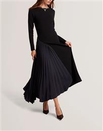 BELVIEE LONG SLEEVE KNIT MIDI DRESS WITH PLEAT P TED BAKER