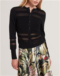 CALYAA KNIT CARDIGAN WITH INVISIBLE YARN PANELS TED BAKER