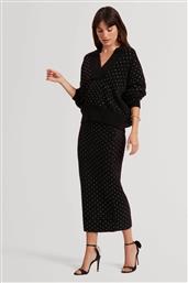 ΓΥΝΑΙΚΕΙΑ MIDI ΦΟΥΣΤΑ ΠΛΕΚΤΗ ΜΕ ΣΤΡΑΣ ''KEATA'' - 281312 ΜΑΥΡΟ TED BAKER