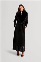 ΓΥΝΑΙΚΕΙΟ MIDI ΠΑΛΤΟ ΜΕ FAUX ΓΟΥΝΑ ''MUSEA'' - 281819 ΜΑΥΡΟ TED BAKER