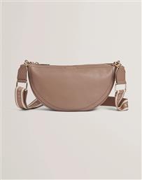 LORREEN WEBBING LEATHER HALF MOON CROSSBODY BAG TED BAKER