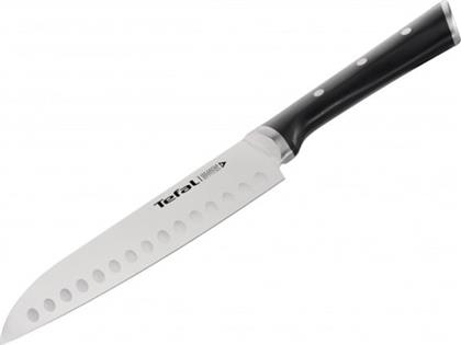 ΜΑΧΑΙΡΙ ΞΕΦΛΟΥΔΙΣΜΑΤΟΣ ICE FORCE SANTOKU ΑΠΟ ΑΝΟΞΕΙΔΩΤΟ ΑΤΣΑΛΙ - ΜΑΥΡΟ TEFAL