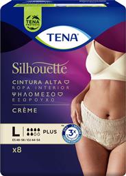 SILHOUETTE PLUS CREME UNDERWEAR ΨΗΛΟΜΕΣΟ ΕΣΩΡΟΥΧΟ ΓΙΑ ΜΕΤΡΙΑ ΕΩΣ ΒΑΡΙΑ ΑΚΡΑΤΕΙΑ ΣΕ ΚΡΕΜ ΧΡΩΜΑ 8 ΤΕΜΑΧΙΑ - LARGE TENA