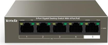 NETWORK SWITCH UNMANAGED L2 5-PORT GIGABIT DESKTOP WITH 4-PORT POE TENDA