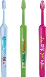 KIDS MINI EXTRA SOFT TOOTHBRUSH 0-3 YEARS ΟΔΟΝΤΟΒΟΥΡΤΣΑ ΜΕ ΜΙΚΡΗ ΚΩΝΙΚΗ ΚΕΦΑΛΗ & ΠΟΛΥ ΜΑΛΑΚΕΣ ΙΝΕΣ ΚΑΤΑΛΛΗΛΗ ΓΙΑ ΤΑ ΠΡΩΤΑ ΔΟΝΤΙΑ 3 ΤΕΜΑΧΙΑ, ΓΑΛΑΖΙΟ / ΠΡΑΣΙΝΟ / ΦΟΥΞΙΑ TEPE