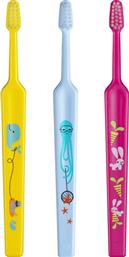 KIDS MINI EXTRA SOFT TOOTHBRUSH 0-3 YEARS ΟΔΟΝΤΟΒΟΥΡΤΣΑ ΜΕ ΜΙΚΡΗ ΚΩΝΙΚΗ ΚΕΦΑΛΗ & ΠΟΛΥ ΜΑΛΑΚΕΣ ΙΝΕΣ ΚΑΤΑΛΛΗΛΗ ΓΙΑ ΤΑ ΠΡΩΤΑ ΔΟΝΤΙΑ 3 ΤΕΜΑΧΙΑ, ΚΙΤΡΙΝΟ - ΓΑΛΑΖΙΟ - ΦΟΥΞΙΑ TEPE