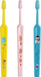 KIDS MINI EXTRA SOFT TOOTHBRUSH 0-3 YEARS ΟΔΟΝΤΟΒΟΥΡΤΣΑ ΜΕ ΜΙΚΡΗ ΚΩΝΙΚΗ ΚΕΦΑΛΗ & ΠΟΛΥ ΜΑΛΑΚΕΣ ΙΝΕΣ ΚΑΤΑΛΛΗΛΗ ΓΙΑ ΤΑ ΠΡΩΤΑ ΔΟΝΤΙΑ 3 ΤΕΜΑΧΙΑ - ΚΙΤΡΙΝΟ / ΡΟΖ / ΜΠΛΕ TEPE