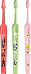 MINI EXTRA SOFT 0-6 YEARS TOOTHBRUSH ΠΑΙΔΙΚΗ ΟΔΟΝΤΟΒΟΥΡΤΣΑ ΜΕ ΚΩΝΙΚΗ ΚΕΦΑΛΗ & ΑΠΟΣΤΡΟΓΓΥΛΕΜΕΝΕΣ ΙΝΕΣ 3 ΤΕΜΑΧΙΑ - ΚΟΡΑΛΙ / ΛΑΧΑΝΙ / ΡΟΖ TEPE