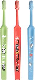 MINI EXTRA SOFT 0-6 YEARS TOOTHBRUSH ΠΑΙΔΙΚΗ ΟΔΟΝΤΟΒΟΥΡΤΣΑ ΜΕ ΚΩΝΙΚΗ ΚΕΦΑΛΗ & ΑΠΟΣΤΡΟΓΓΥΛΕΜΕΝΕΣ ΙΝΕΣ 3 ΤΕΜΑΧΙΑ - ΠΡΑΣΙΝΟ / ΚΟΡΑΛΙ / ΓΑΛΑΖΙΟ TEPE