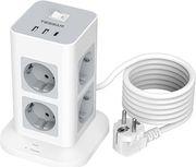 11 IN 1 TOWER SURGE PROTECTOR 8XSCHUKO, 2XUSB, 1XTYPE-C, 2M CABLE TPS03-DE-C TESSAN