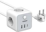 6 IN 1 POWERCUBE STRIP 3XSCHUKO, 2XUSB, 1XTYPE-C, 2M CABLE TS-301-C TESSAN από το e-SHOP