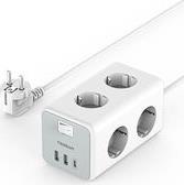 9 IN 1 CUBOID POWER STRIP 6XSCHUKO, 2XUSB, 1XTYPE-C, 2M CABLE TS-306-C TESSAN από το e-SHOP