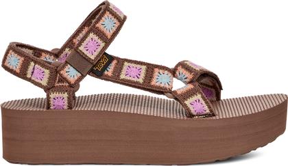 ΣΑΝΔΑΛΙΑ FLATFORM UNIVERSAL CROCHET 1150210 ΚΑΦΕ TEVA