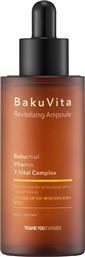 BAKUVITA REVITALIZING AMPOULE ΟΡΟΣ ΠΡΟΣΩΠΟΥ ΜΕ ΒΑΚΟΥΤΣΙΟΛΗ ΠΟΥ ΣΥΣΦΙΓΓΕΙ ΤΟ ΔΕΡΜΑ ΕΛΑΧΙΣΤΟΠΟΙΕΙ ΤΟΥΣ ΔΙΕΣΤΑΛΜΕΝΟΥΣ ΠΟΡΟΥΣ & ΠΡΟΑΓΕΙ ΜΙΑ ΥΓΙΗ & ΕΛΑΣΤΙΚΗ ΕΠΙΔΕΡΜΙΔΑ 50ML THANK YOU FARMER