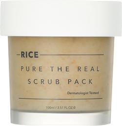 RICE PURE THE REAL PACK FACE SCRUB ΘΡΕΠΤΙΚΟ ΑΥΤΟ-ΘΕΡΜΑΙΝΟΜΕΝΟ SCRUB ΠΡΟΣΩΠΟΥ ΓΙΑ ΥΓΙΕΣ & ΛΑΜΠΕΡΟ ΔΕΡΜΑ 100ML THANK YOU FARMER
