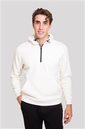 ΑΝΔΡΙΚΗ ΜΠΛΟΥΖΑ ΦΟΥΤΕΡ ΜΕ ΚΟΥΚΟΥΛΑ ΚΑΙ LOGO PATCH REGULAR FIT - RO1007 ΛΕΥΚΟ THE BOSTONIANS