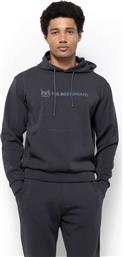 ΑΝΔΡΙΚΗ ΜΠΛΟΥΖΑ ΦΟΥΤΕΡ ΜΕ ΚΟΥΚΟΥΛΑ ΚΑΙ LOGO PRINT REGULAR FIT - RO1011 ΑΝΘΡΑΚΙ THE BOSTONIANS