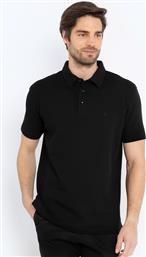 ΑΝΔΡΙΚΗ ΜΠΛΟΥΖΑ POLO PIQUE WAFFLE REGULAR FIT 3PS1287B031BL ΜΑΥΡΟ THE BOSTONIANS