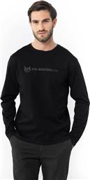 ΑΝΔΡΙΚΗ ΜΑΚΡΥΜΑΝΙΚΗ ΜΠΛΟΥΖΑ ΜΕ ΛΟΓΟΤΥΠΟ REGULAR FIT - TL0015 ΜΑΥΡΟ THE BOSTONIANS