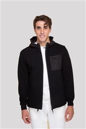 ΑΝΔΡΙΚΗ ΖΑΚΕΤΑ ΦΟΥΤΕΡ ΜΕ ΚΟΥΚΟΥΛΑ REGULAR FIT - RO1006 ΜΑΥΡΟ THE BOSTONIANS