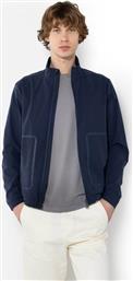 ΑΝΔΡΙΚΟ ΜΠΟΥΦΑΝ BOMBER ΜΟΝΟΧΡΩΜΟ ΜΕ ΨΗΛΟ ΛΑΙΜΟ REGULAR FIT - W2675T940 ΜΠΛΕ ΣΚΟΥΡΟ THE BOSTONIANS