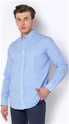 ΑΝΔΡΙΚΟ ΠΟΥΚΑΜΙΣΟ BUTTON DOWN ΜΕ ΚΑΡΟ ΣΧΕΔΙΟ, ΑΠΛΙΚΕ ΤΣΕΠΗ ΚΑΙ ΚΕΝΤΗΜΕΝΟ LOGO REGULAR FIT - AAC8810 ΜΠΛΕ ΑΝΟΙΧΤΟ THE BOSTONIANS