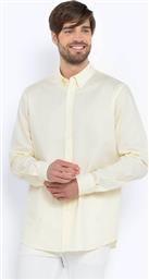 ΑΝΔΡΙΚΟ ΠΟΥΚΑΜΙΣΟ BUTTON-DOWN ΜΕ ΚΕΝΤΗΜΕΝΟ ΛΟΓΟΤΥΠΟ REGULAR FIT ''OXFORD'' ΚΙΤΡΙΝΟ ΑΝΟΙΧΤΟ THE BOSTONIANS