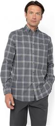 ΑΝΔΡΙΚΟ ΠΟΥΚΑΜΙΣΟ FLANNEL BUTTON DOWN ΜΕ ΚΑΡΟ ΣΧΕΔΙΟ ΚΑΙ ΤΣΕΠΗ ΜΕ ΚΕΝΤΗΜΕΝΟ ΛΟΓΟΤΥΠΟ REGULAR FIT ''COPLEY'' - AACH8644 ΓΚΡΙ ΣΚΟΥΡΟ THE BOSTONIANS