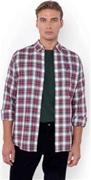 ΑΝΔΡΙΚΟ ΠΟΥΚΑΜΙΣΟ FLANNEL BUTTON DOWN ΜΕ ΚΑΡΟ ΣΧΕΔΙΟ REGULAR FIT ''COPLEY'' - AACH8544 ΚΟΚΚΙΝΟ THE BOSTONIANS