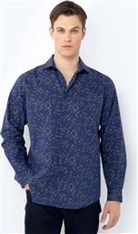 ΑΝΔΡΙΚΟ ΠΟΥΚΑΜΙΣΟ ΜΕ ALL-OVER PRINT CUSTOM FIT ''CHARLES'' - ANP2269 ΜΠΛΕ ΣΚΟΥΡΟ THE BOSTONIANS