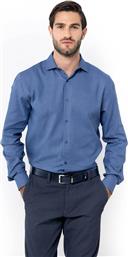 ΑΝΔΡΙΚΟ ΠΟΥΚΑΜΙΣΟ ΜΕ ΜΙΚΡΟΣΧΕΔΙΟ CUSTOM FIT ''DOBBY'' - ANP2438 ΜΠΛΕ THE BOSTONIANS