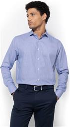 ΑΝΔΡΙΚΟ ΠΟΥΚΑΜΙΣΟ ΜΕ ΨΙΛΟ ΚΑΡΟ ΣΧΕΔΙΟ CUSTOM FIT ''CHESTER TWILL'' - ANP2423 ΜΠΛΕ THE BOSTONIANS