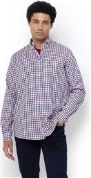 ΑΝΔΡΙΚΟ ΠΟΥΚΑΜΙΣΟ TWILL BUTTON DOWN ΜΕ ΚΑΡΟ ΣΧΕΔΙΟ ΚΑΙ ΤΣΕΠΗ ΜΕ ΚΕΝΤΗΜΕΝΟ ΛΟΓΟΤΥΠΟ REGULAR FIT ''MAVERICK'' - AACH8630 ΜΠΟΡΝΤΟ THE BOSTONIANS